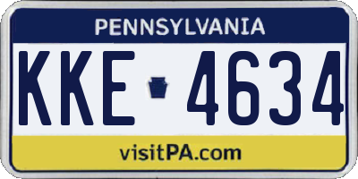 PA license plate KKE4634