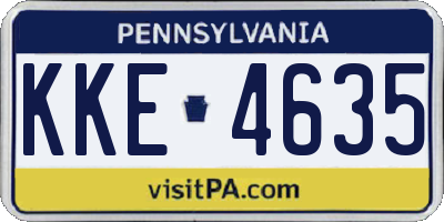 PA license plate KKE4635