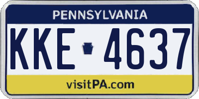 PA license plate KKE4637