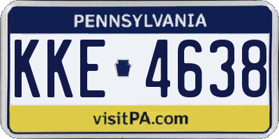 PA license plate KKE4638