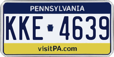 PA license plate KKE4639