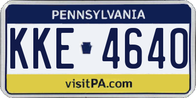 PA license plate KKE4640