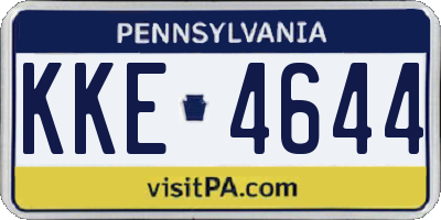 PA license plate KKE4644