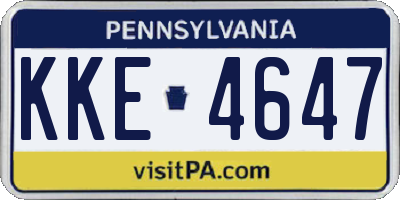 PA license plate KKE4647
