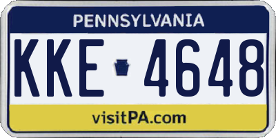 PA license plate KKE4648