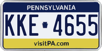 PA license plate KKE4655