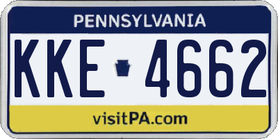 PA license plate KKE4662