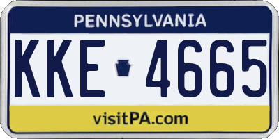 PA license plate KKE4665