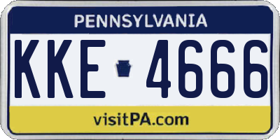 PA license plate KKE4666