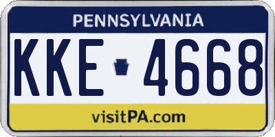 PA license plate KKE4668