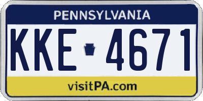 PA license plate KKE4671