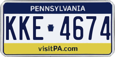 PA license plate KKE4674