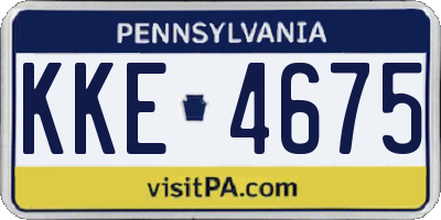 PA license plate KKE4675