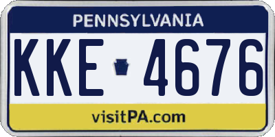PA license plate KKE4676
