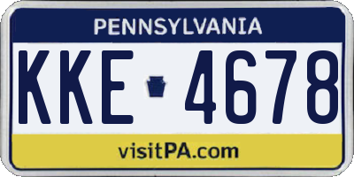 PA license plate KKE4678
