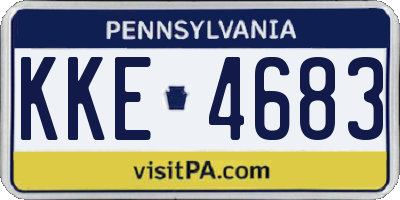 PA license plate KKE4683