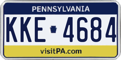 PA license plate KKE4684