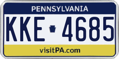PA license plate KKE4685