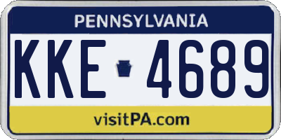 PA license plate KKE4689