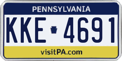 PA license plate KKE4691