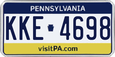 PA license plate KKE4698