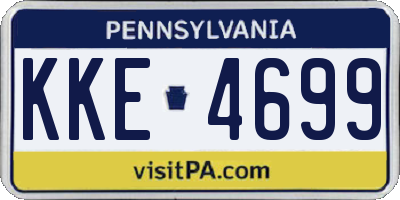 PA license plate KKE4699