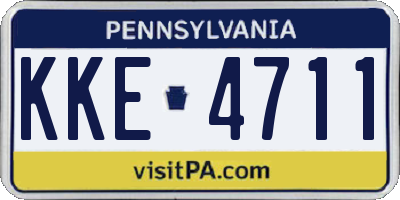 PA license plate KKE4711