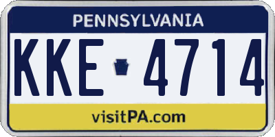 PA license plate KKE4714
