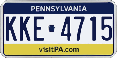 PA license plate KKE4715
