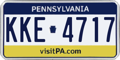 PA license plate KKE4717
