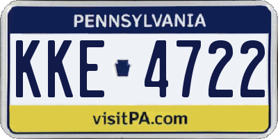 PA license plate KKE4722