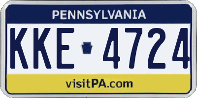 PA license plate KKE4724