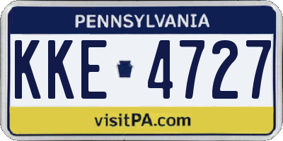 PA license plate KKE4727