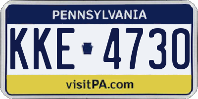 PA license plate KKE4730