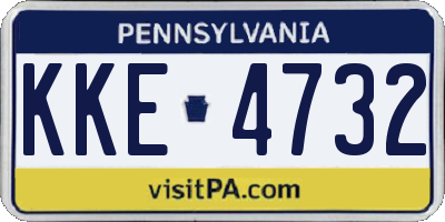 PA license plate KKE4732