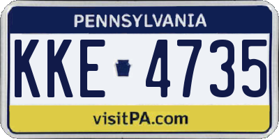 PA license plate KKE4735