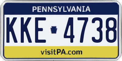 PA license plate KKE4738