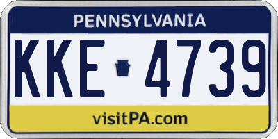 PA license plate KKE4739