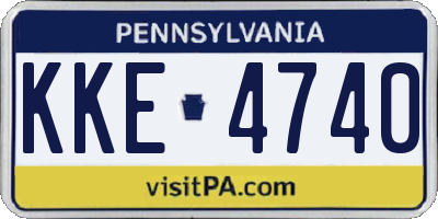 PA license plate KKE4740