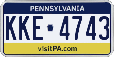 PA license plate KKE4743