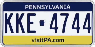 PA license plate KKE4744