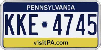 PA license plate KKE4745