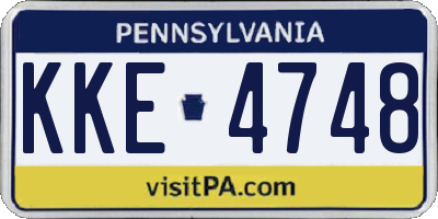 PA license plate KKE4748