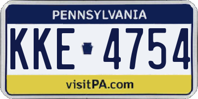 PA license plate KKE4754