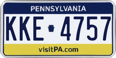 PA license plate KKE4757