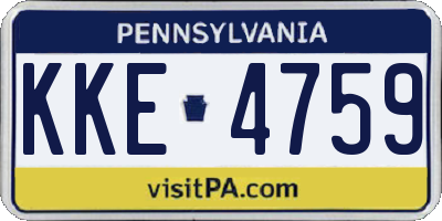 PA license plate KKE4759