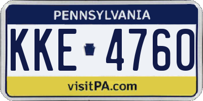 PA license plate KKE4760