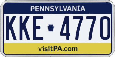 PA license plate KKE4770
