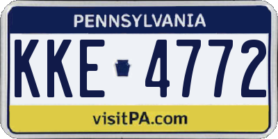 PA license plate KKE4772