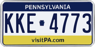 PA license plate KKE4773
